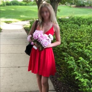 Red Summer Sundress from Lulus with Front Tie and Adjustable Straps